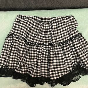 black and white checkered skirt
